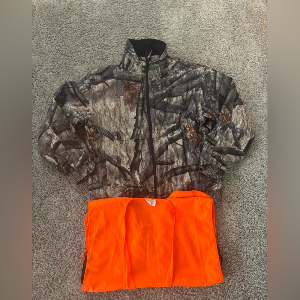 Bushmaster Hunting Camouflage Full Zip Jacket XL and Orange Vest 2XL